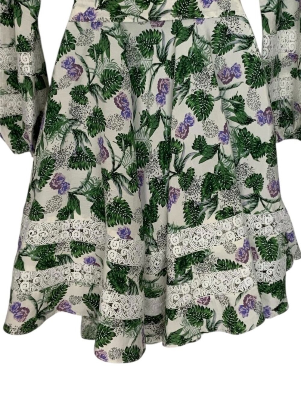 Maje Roman Floral Print Woven Mini Dress 36 US 4 Linen Blend - Picture 13 of 16